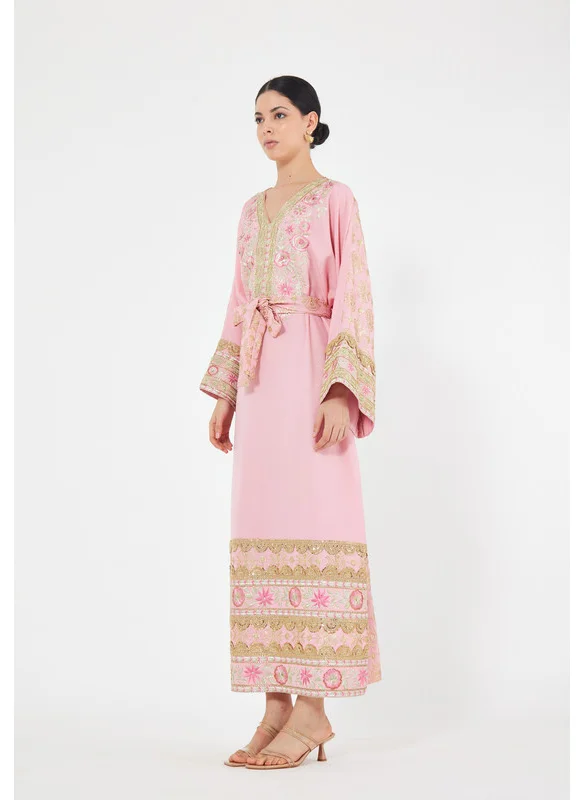Thouq V-Neck Embroidered Jalabiya
