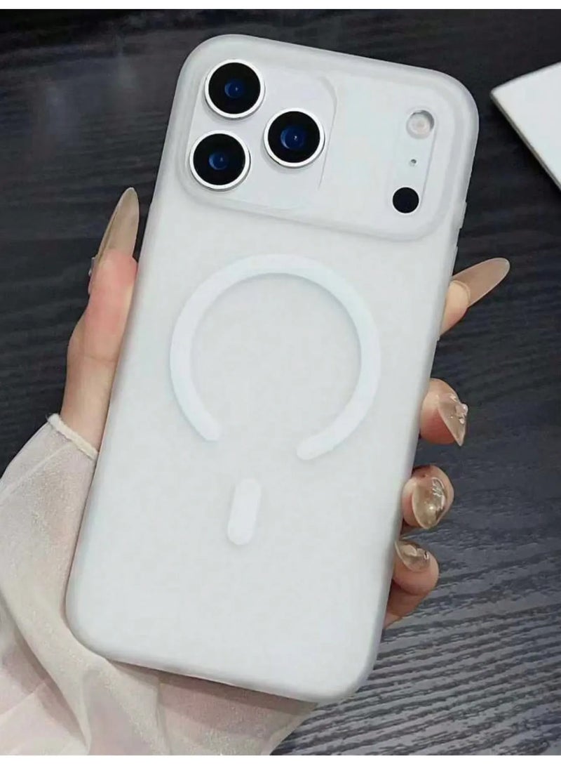 شي إن غطاء شفاف مطفي بلاستيك صلب مغناطيسي  مقاوم للسقوط ، شحن لاسلكي حماية كاملة للكاميرا متوافق مع هاتف آيفون 17 برو - Image 1