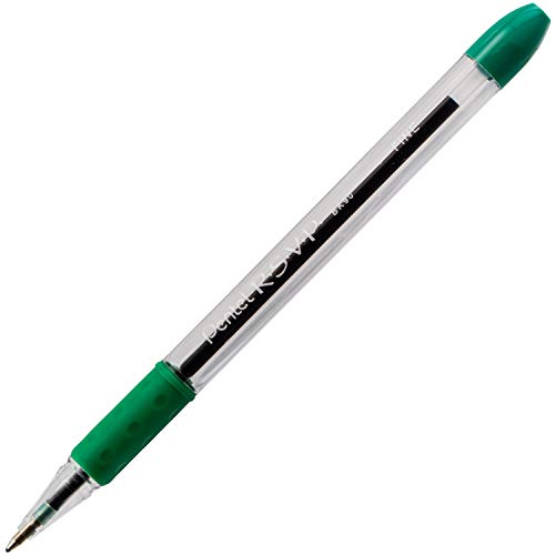 Pentel R.S.V.P. Ballpoint Pen, 0.7mm Fine Tip, Green Ink, Box of 12 (BK90-D) - Image 3