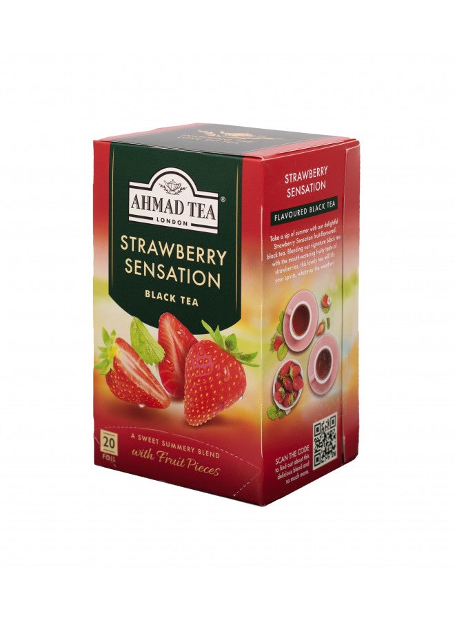Ahmad Tea Strawberry Sensation Black Tea, 20-Count Boxes (Pack of 6) - Image 2