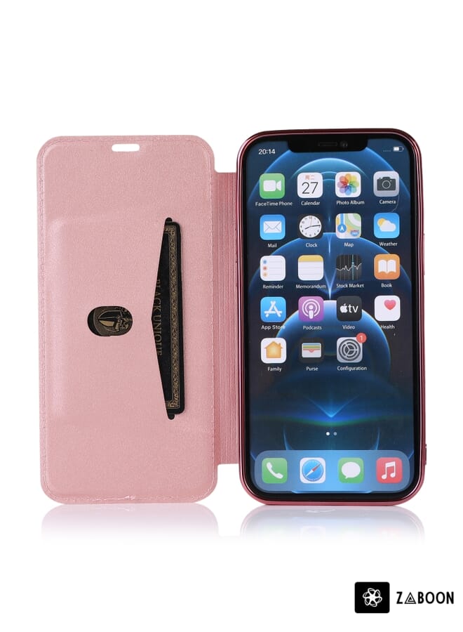 Zaboon Protective Case For iPhone 12 mini Bronzing Plating PU + TPU Horizontal Flip Leather Case with Holder & Card Slot - Image 3