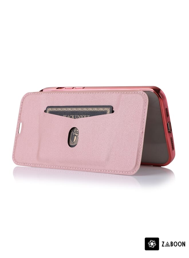 Zaboon Protective Case For iPhone 12 mini Bronzing Plating PU + TPU Horizontal Flip Leather Case with Holder & Card Slot - Image 4