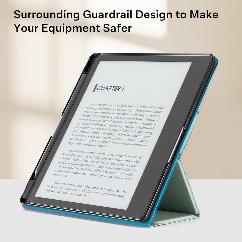 CoBak - Kindle Scribe Stand Case, Premium Folio Leather Case with Pen Holder, Auto Sleep/Wake Function and Stand, co - Image 4