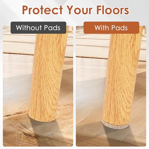 TecoKart® 80Pcs Chair Leg Floor Protector – 5 Size Self Adhesive Felt Pads for Furniture, Anti-Scratch Furniture Pads for Hardwood Floors, Wood, Tile and Laminate Protection - Image 4