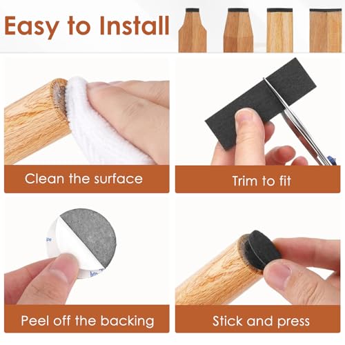 TecoKart® 80Pcs Chair Leg Floor Protector – 5 Size Self Adhesive Felt Pads for Furniture, Anti-Scratch Furniture Pads for Hardwood Floors, Wood, Tile and Laminate Protection - Image 5