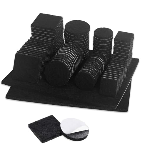 TecoKart® 80Pcs Chair Leg Floor Protector – 5 Size Self Adhesive Felt Pads for Furniture, Anti-Scratch Furniture Pads for Hardwood Floors, Wood, Tile and Laminate Protection - Image 1