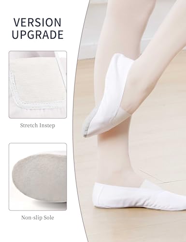 Daydance White Full Sole Gymnastics Shoes for Kids, Boys, Girls, Adult, Women - Image 5