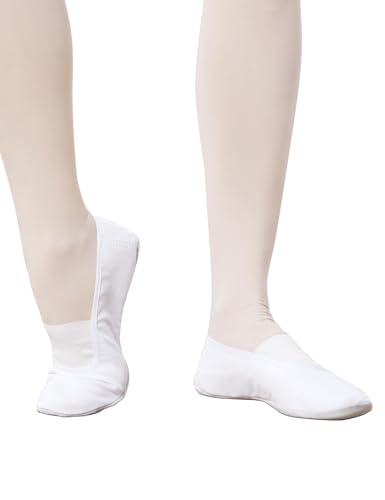 Daydance White Full Sole Gymnastics Shoes for Kids, Boys, Girls, Adult, Women - Image 2