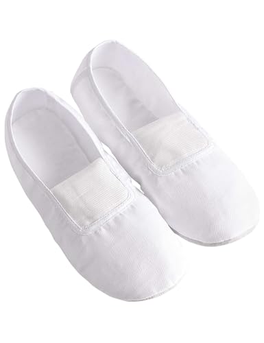 Daydance White Full Sole Gymnastics Shoes for Kids, Boys, Girls, Adult, Women - Image 1
