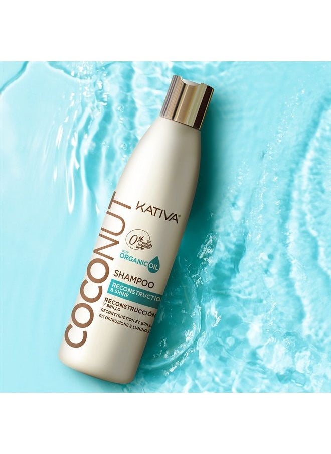 Kativa Kativa Coconut Oil Shampoo (250 ML), Kativa Coconut Line, Rebuilds and Repairs Hair, for Extremely Damaged, Sensitized, Dehydrated and Dull Hair, Salt Free, Sulfate Free, Gluten Free, Paraben Free  - Image 2