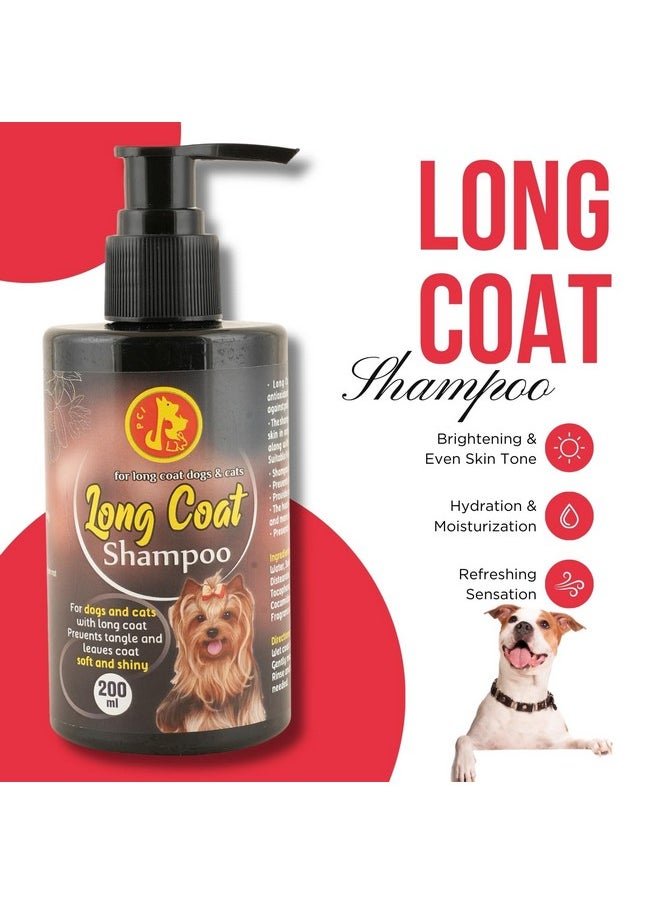 PET Long Coat Shampoo For Dogs & Pets - Brightening & Even Skin Tone, Hydrating & Moisturizing, Refreshing Sensation (200Ml)  - Image 2
