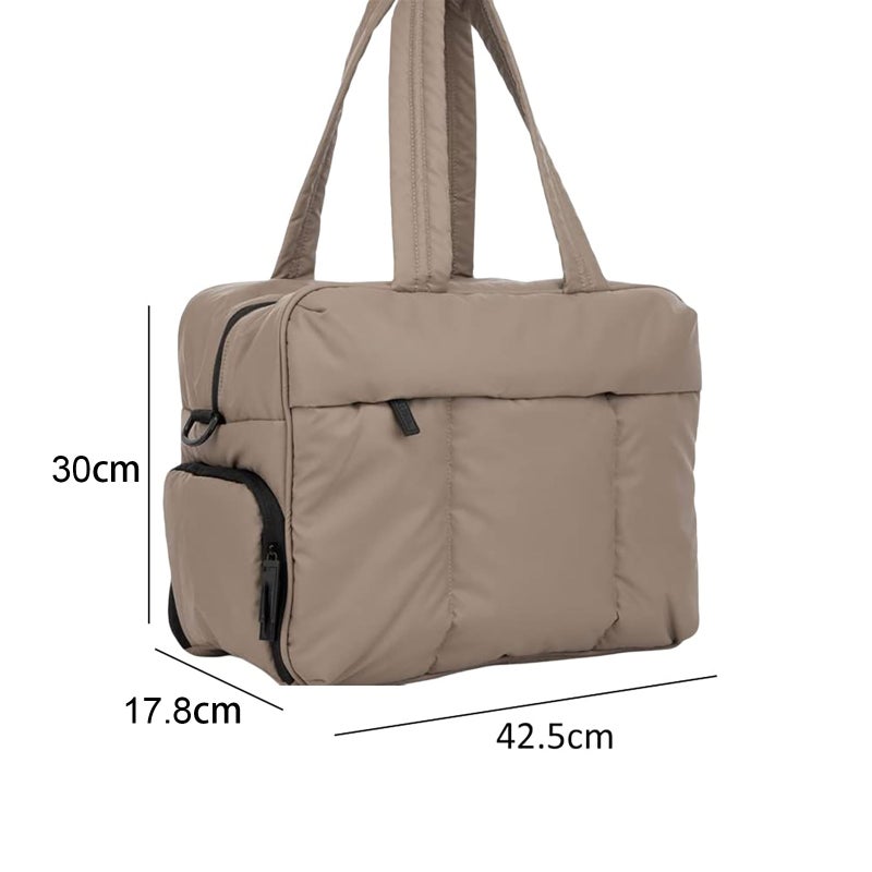 Travel Duffel Bag Overnight Bags for Women Puffer Gym Tote Bag Carry On Duffel Bag Weekender Bag with Shoe Compartment - Image 2