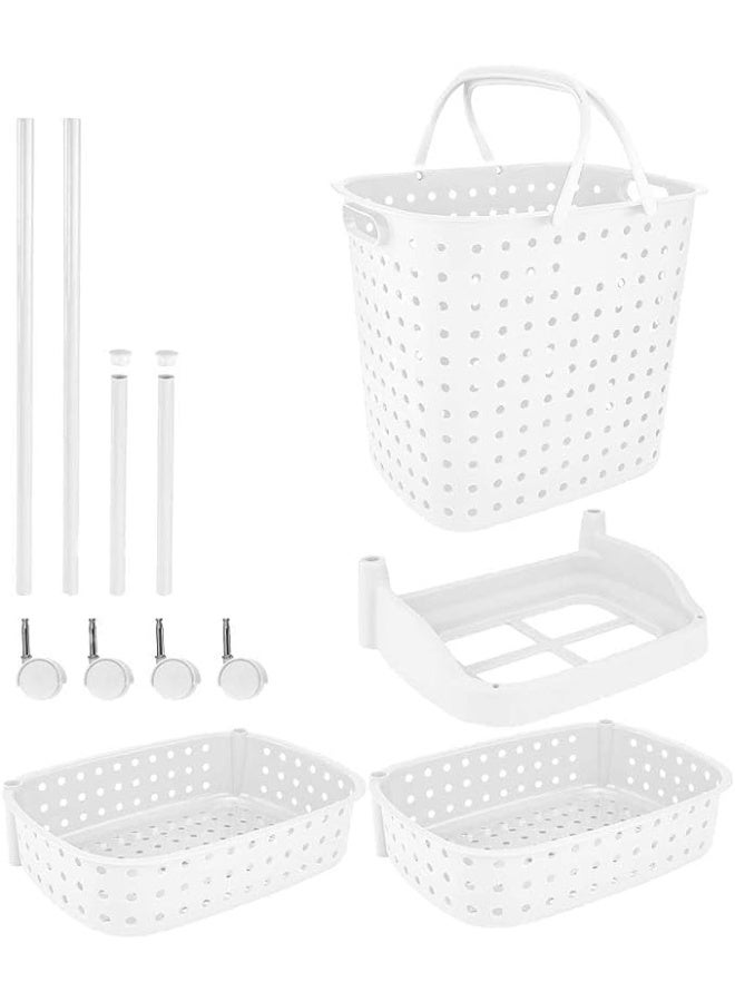 BLOOMING TIME 3-Tier Laundry Basket with Wheel Rolling Laundry Sorter Hamper for Kitchen Bedroom Bathroom - Image 2