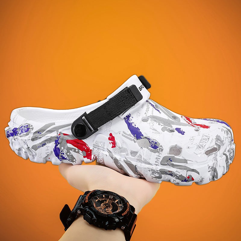 Croc Shoes Large Size Outer Wear Non-Slip Sandals Versatile Lightweight Sports Casual Couple Beach Shoes - Image 1