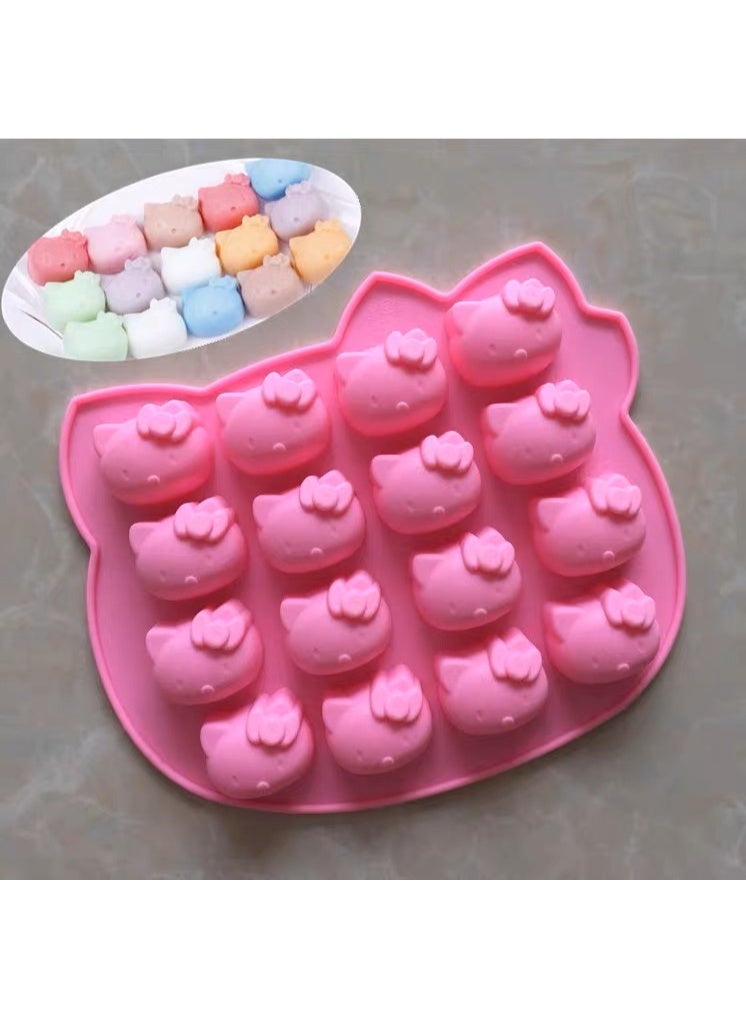 هالو كيتي قالب كوكي من السيليكون لرقائق الشوكولاتة من Hello Kitty لكعكة جيلي أسطوانية دائرية - Image 1