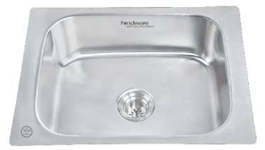 HINDWARE Flamingo Glossy Chrome Kitchen Sink 24 X 18 X 8inch