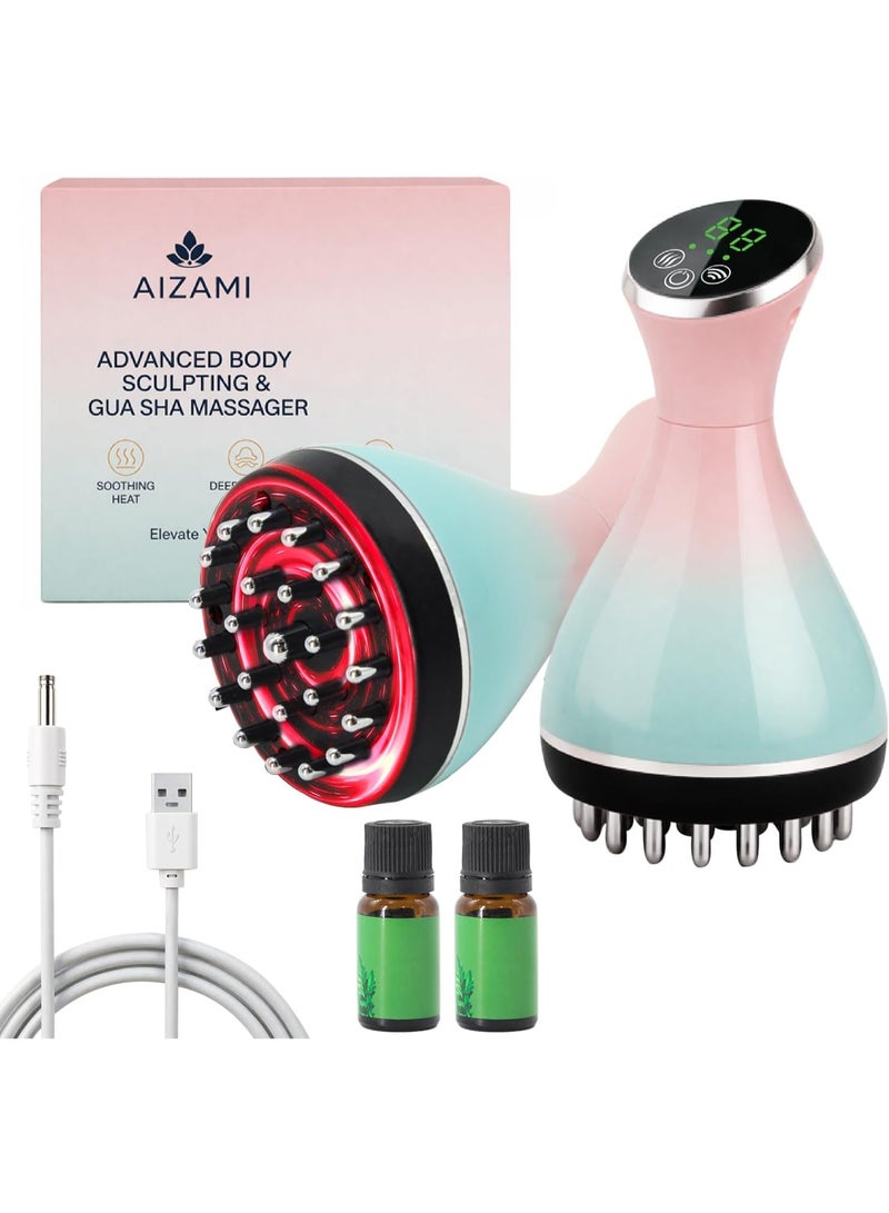 Arabest Electric Meridian Brush,Microcurrent Gua Sha Massager,Heating Therapy,Full Body Relaxation Tool - Image 1
