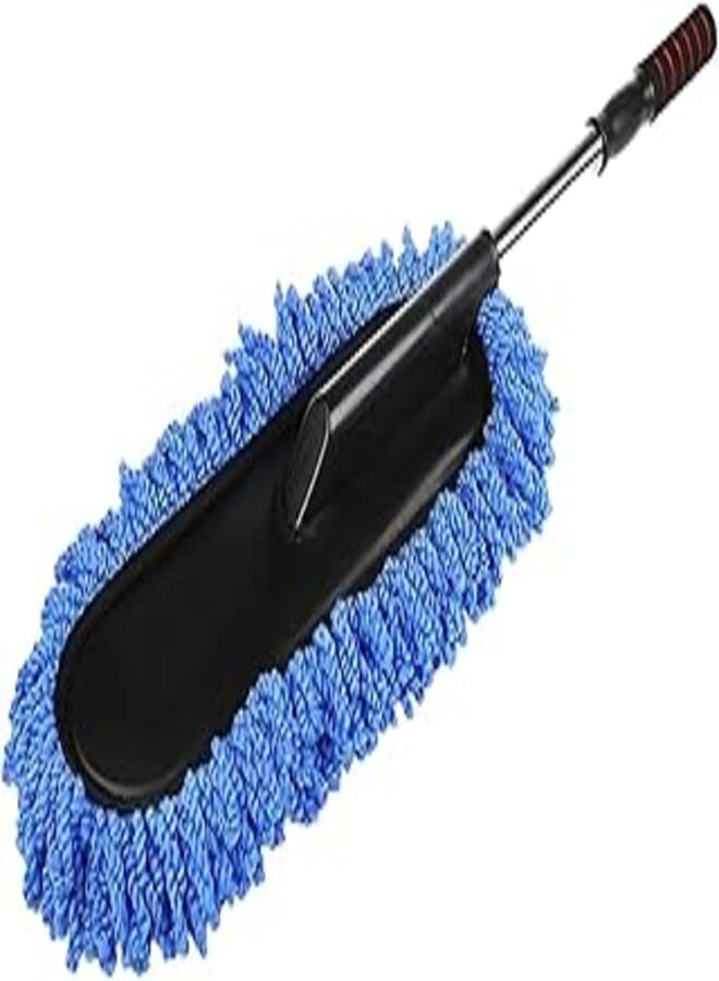 Microfiber Car Wash Mop, Brush for Car Wash with Long Handle Cleaning Brush Paint Care Sweeping Wax Ash Car Duster, Multifunction for Washing Car Seat, Window, Roof, Wardrobe, Cabinet, Sofa(Blue)