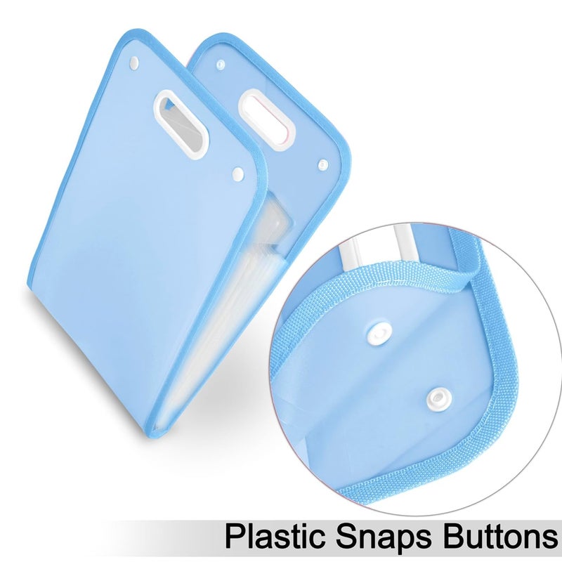 FEXONXA حافظة ملفات عمودية قابلة للتوسيع بـ 13 جيب – منظم مستندات بحجم A4 – حافظة ملفات أكورديون متينة – تخزين محمول للمكتب والمنزل والمدرسة – زرقاء - Image 5