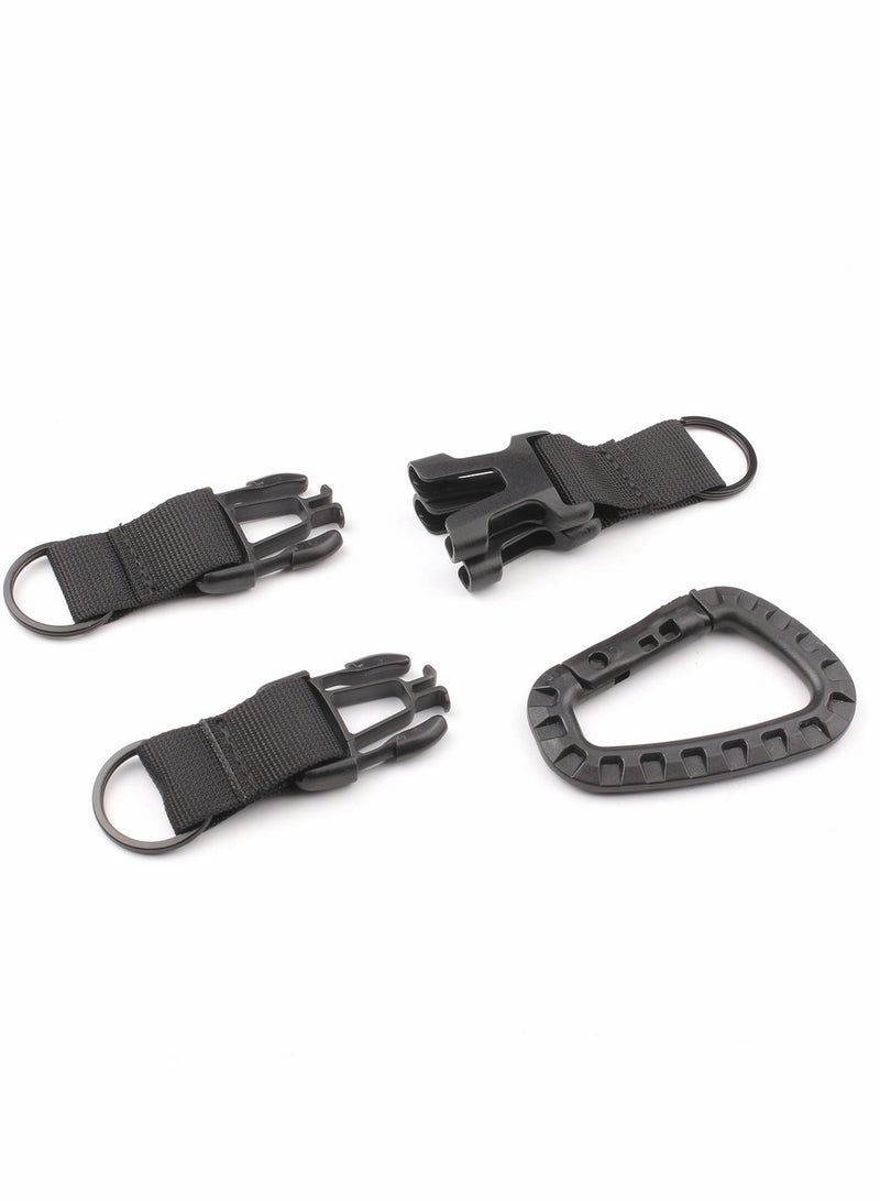 Excefore Multifunction Nylon Military Hanging Buckle Tactical Key Hook Webbing Belt Carabiner Clip Handing Belt Clip Backpack Buckle Waist Bag Holder Accessories 4PCS - Image 2