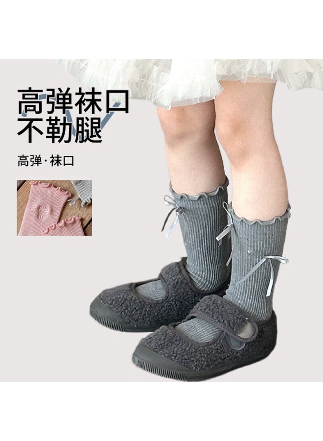 Barbie Girls Mid-calf Socks Children's Long Socks Spring And Autumn Cotton Socks Girls Half-leg Socks White Calf Socks Autumn And Winter Long Socks - Image 2