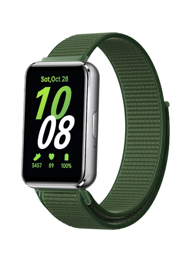 HablTech Nylon Strap Suitable for Samsung Fit 3 Sports Watchband Black(Green) - Image 2