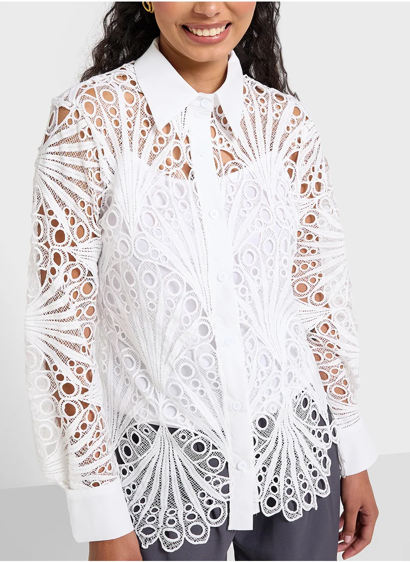 ايلا Lace Button Down Shirt