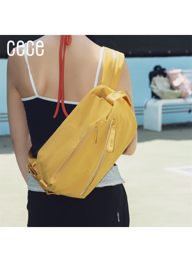 Cece Traveling Light Multi-functional Lightweight Single/double Shoulder Waterproof Chest Bag Autumn Yellow 10l - Image 3