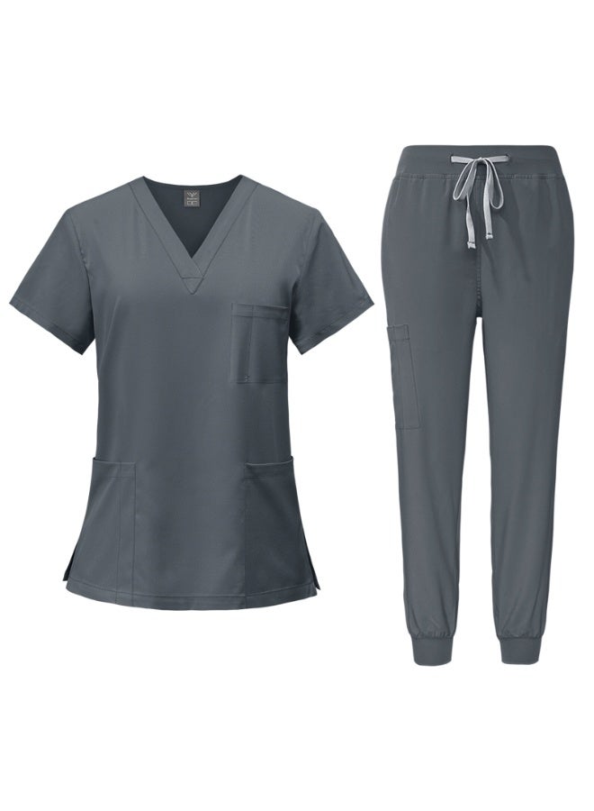 NIBEMINENT Summer Doctor Nurse Uniforms Work Uniforms Beauty SPA Pet Hospital Dental Surgery Hand Wash Gowns Split Suit - Image 1