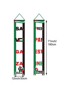 HighMount Free Palestine Large Banners Outdoor Porch Yard Sign Garden Door Wall Decorative Banner 71x12in - Save Gaza Flag Door Front Porch Hanging Banner Decorations for Home Yard Office Indoor Outdoor Wall Party Supplies Decor  - Image 3