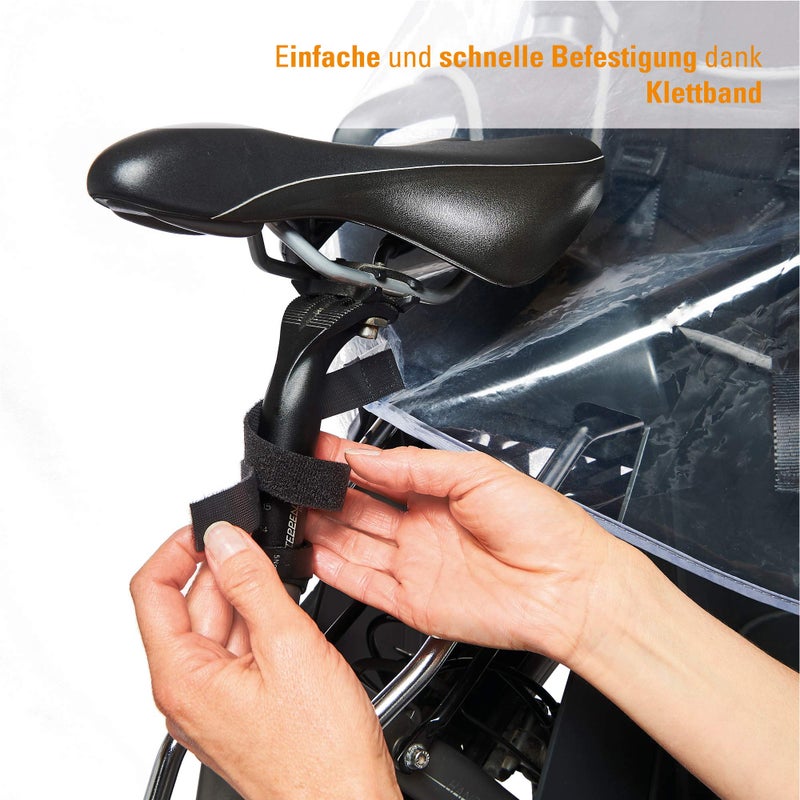 REER Universal Rain Cover for children's bicycle seat (for Hamax / Thule / Britax Römer etc.) Water Resistant and PVC-Free - Image 2