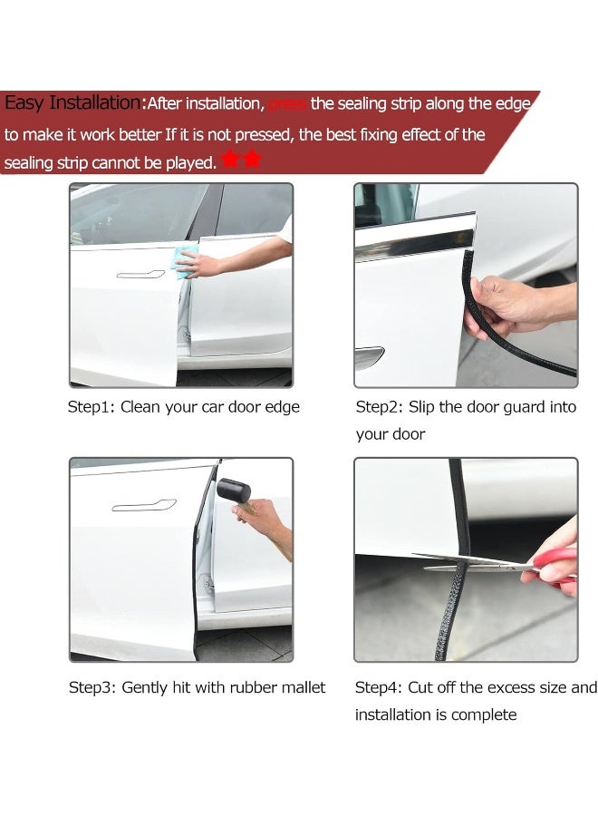 Tintvent 32Ft Car Door Edge Guards Black Universal Rubber Car Door Edge Protector U Shape Automotive Door Entry Guard - Image 4