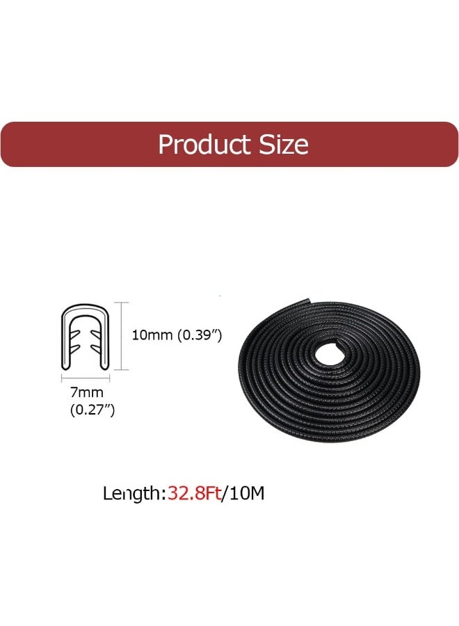 Tintvent 32Ft Car Door Edge Guards Black Universal Rubber Car Door Edge Protector U Shape Automotive Door Entry Guard - Image 2