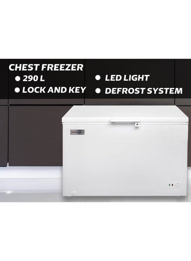 جينيرال جولد فريزر أفقي من General Gold بسعة 290 لتر، باللون الأبيض، مزوّد بإضاءة LED وقفل بمفتاح، حل تخزين فائق السعة وموفّر للطاقة - Image 4