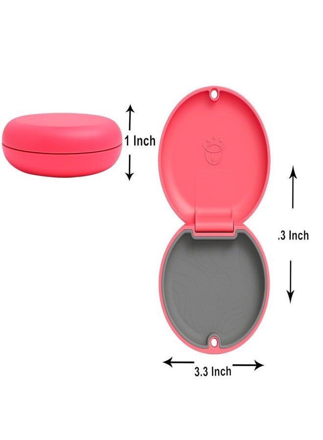 Dentosmile Slim Aligner Case/Aligner and Retainer Case/Dental Orthodontic Retainer Box - Hot Pink Color with Silicone Layer and Cotton Bag carry Case - Image 3