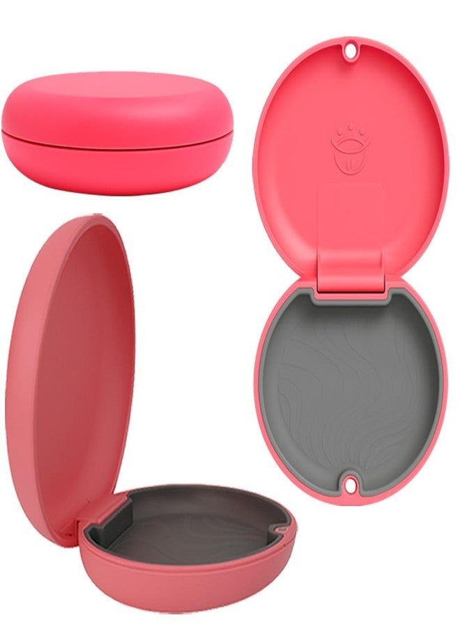 Dentosmile Slim Aligner Case/Aligner and Retainer Case/Dental Orthodontic Retainer Box - Hot Pink Color with Silicone Layer and Cotton Bag carry Case - Image 4