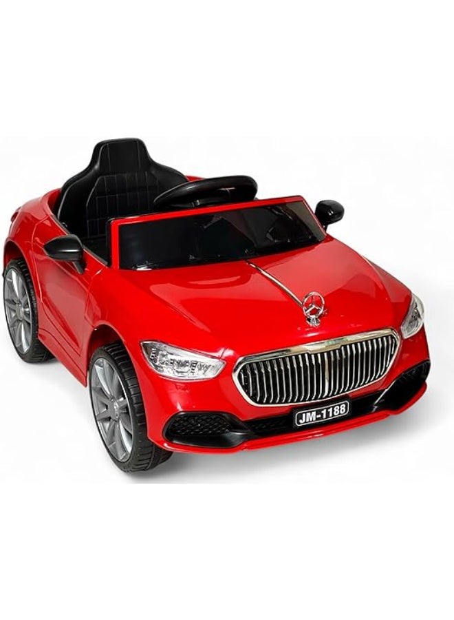 AL BADER Electric Ride On Car Mercedes S Class With 2 Motors, 12V Battery With Remote Control, Kids Can Sit On Children's Electric Car With 2 Openable Doors, Mercedes Car for Ages 2-7  - Image 1
