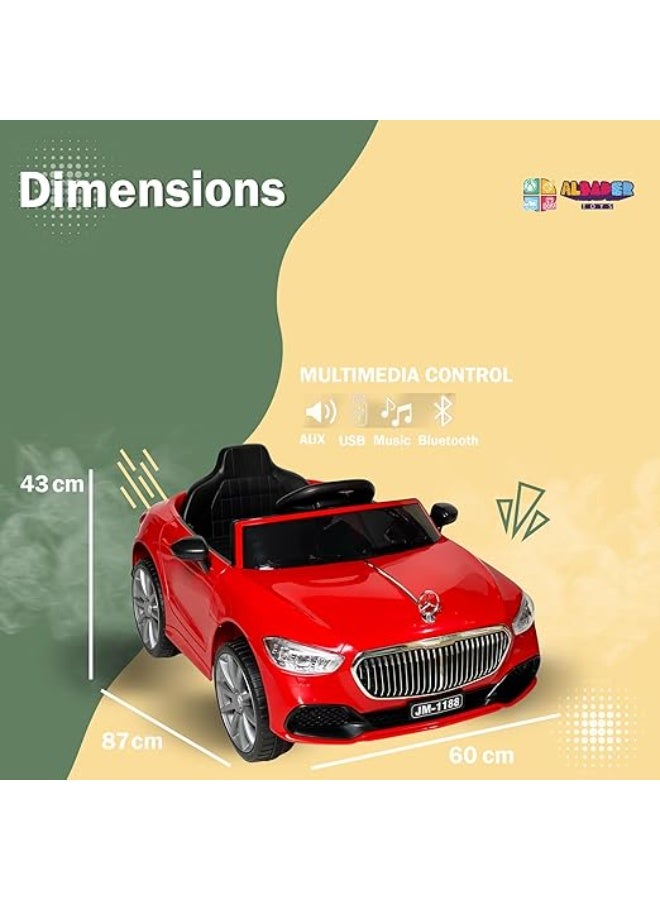 AL BADER Electric Ride On Car Mercedes S Class With 2 Motors, 12V Battery With Remote Control, Kids Can Sit On Children's Electric Car With 2 Openable Doors, Mercedes Car for Ages 2-7  - Image 2
