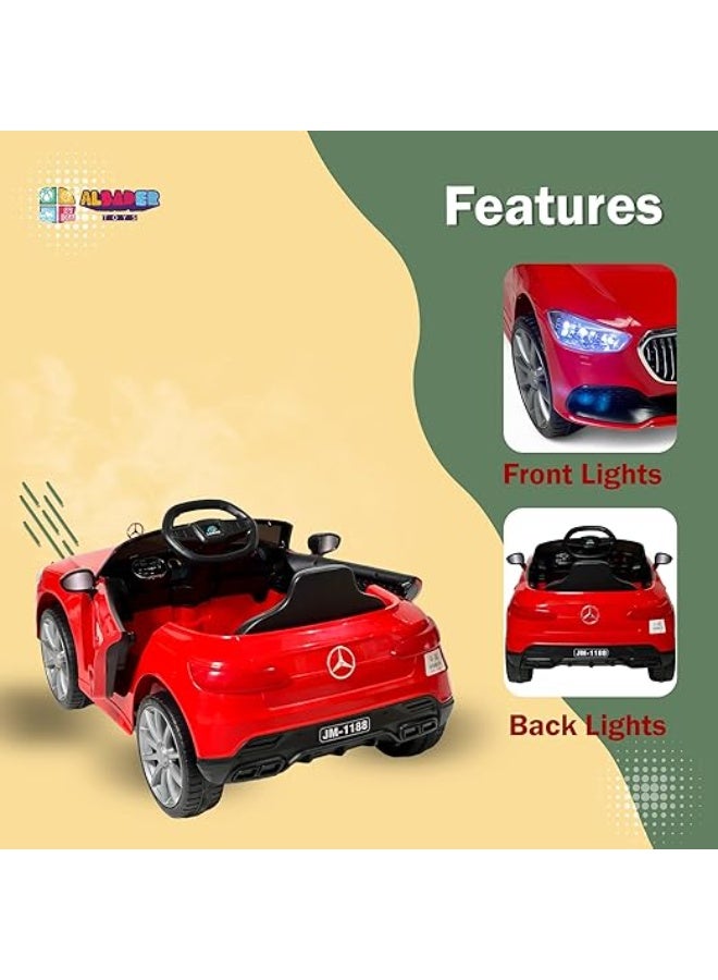 AL BADER Electric Ride On Car Mercedes S Class With 2 Motors, 12V Battery With Remote Control, Kids Can Sit On Children's Electric Car With 2 Openable Doors, Mercedes Car for Ages 2-7  - Image 5