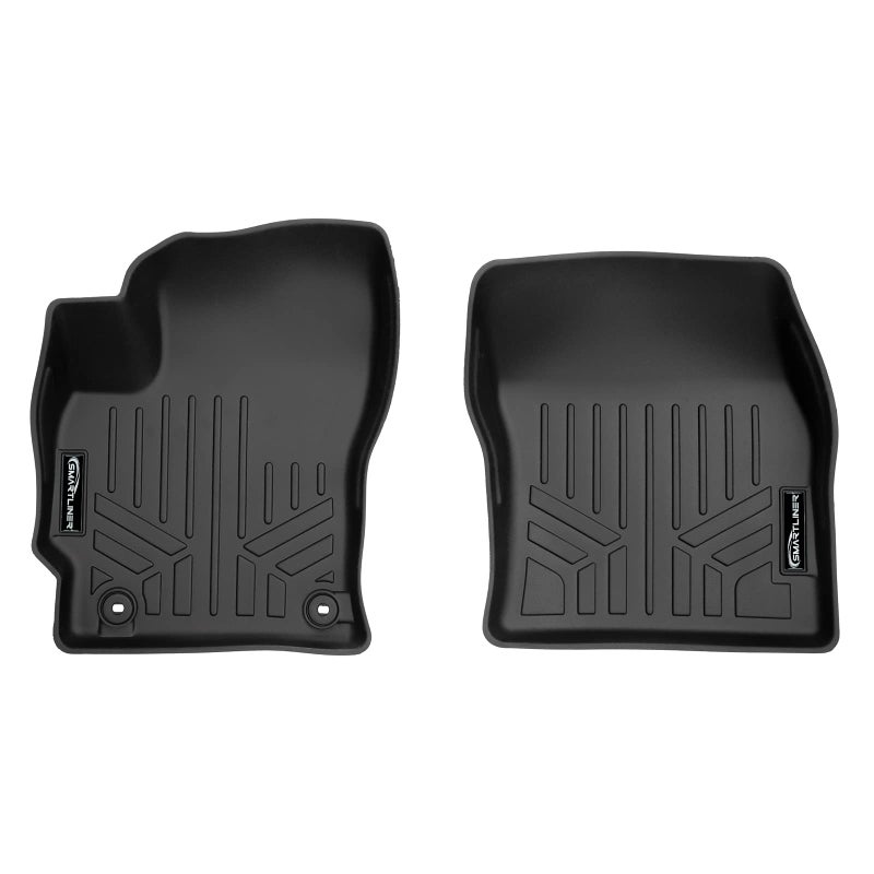 SMARTLINER Custom Fit All Weather 1st Row Black Floor Mat Liner Set Compatible with 20222023 Toyota Corolla Cross Only Fits Front Wheel Drive Models