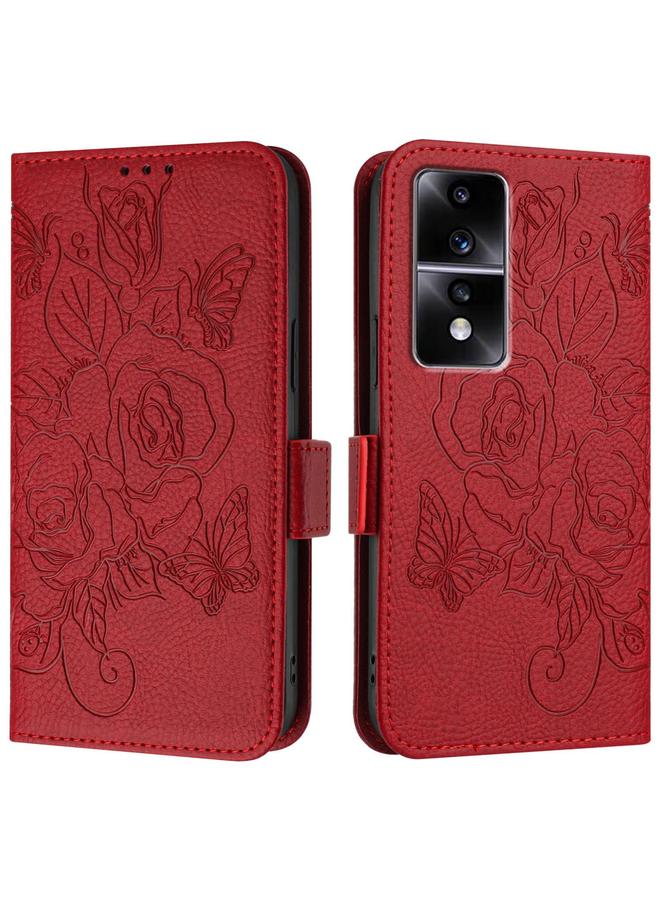 اس-توب جراب هاتف Honor 80 GT 5G من الجلد المنقوش باللون الوردي بتقنية RFID ومضاد للسرقة - Image 2