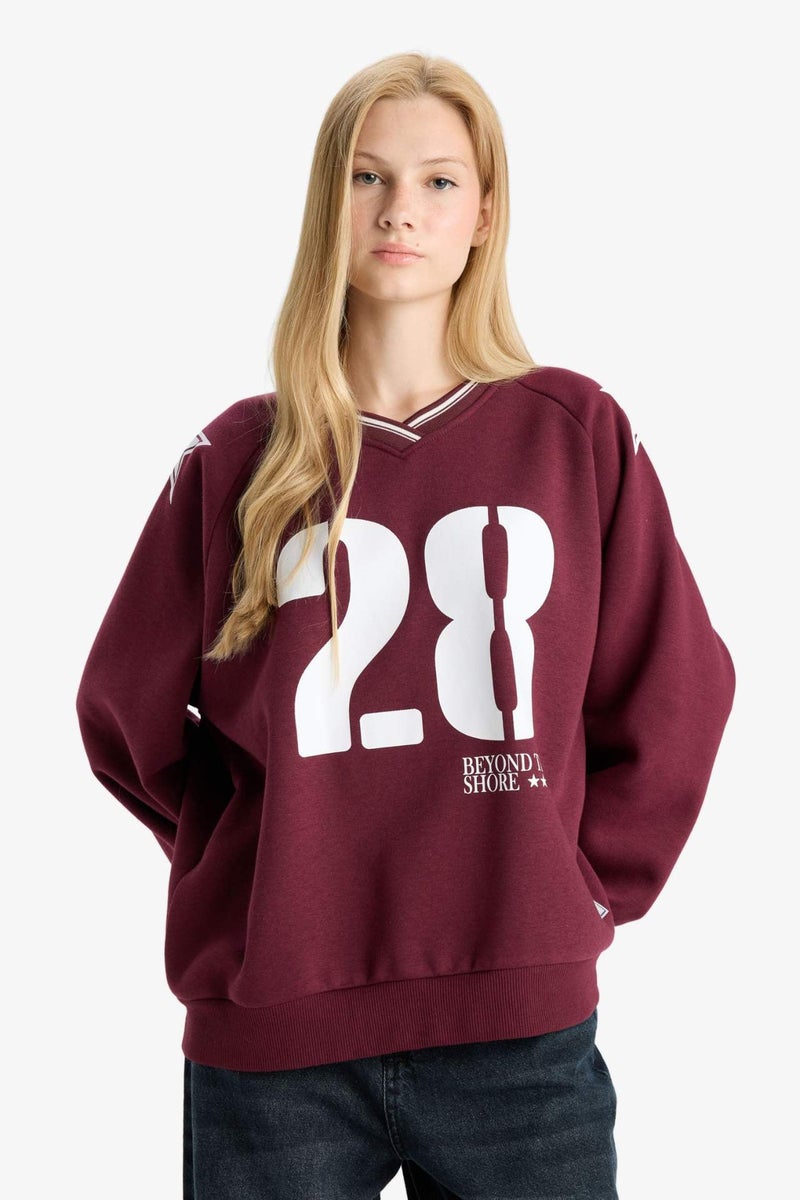 DeFacto Oversize Fit Printed Sweatshirt - Image 1