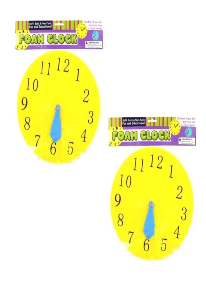 Kole Imports Lot of 2 Foam Clock Fun and Educational Teaching Supplies - Image 1