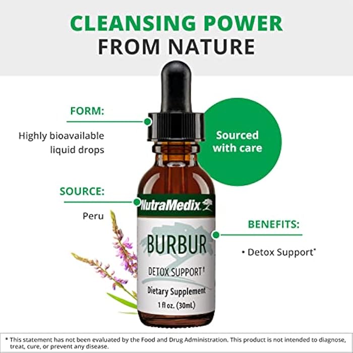 NutraMedix Burbur Supplement - Supports Full Body Detox Cleanse for Women & Men - Promote Antioxidant & Microbial Support - Herbal Tincture Made with Manayupa Leaf Extract (1oz / 30ml) - Image 4