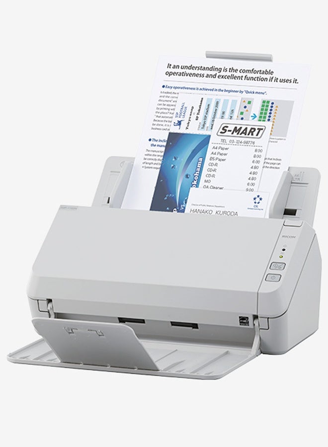 RICOH SP-1130N Image Scanner A4 Colour Sheet Fed Scanner, 600 dpi, 4,000 sheets Daily Volume, ADF, Duplex, White | PA03811-B021 - Image 1