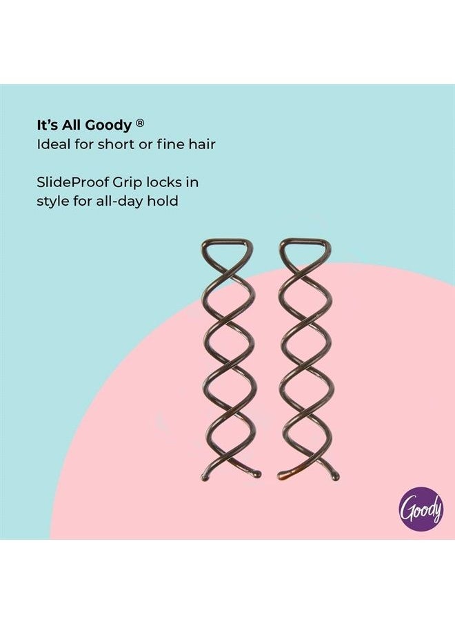 Goody - Goody Hair Spin Pin, 2 Count - Mini Corkscrew Hair Pins for Fast Bun Provides All-Day Hold - Easy and Quick To Use - Pain-Free Hair Accessories for Women, Men, Boys, and Girls - Image 1
