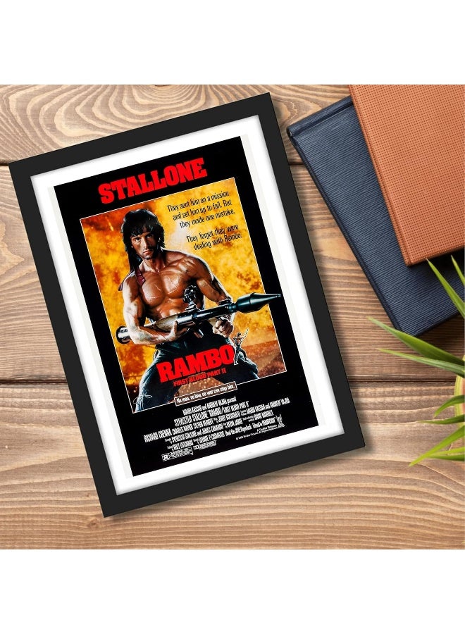 GRAY WALL Hollywood Poster Rambo First Blood Pop Art Framed Poster(10 x13 Inch) - Image 5