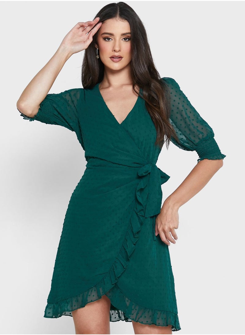 Chi-Chi London - Side Tie Wrap Dress - Image 1