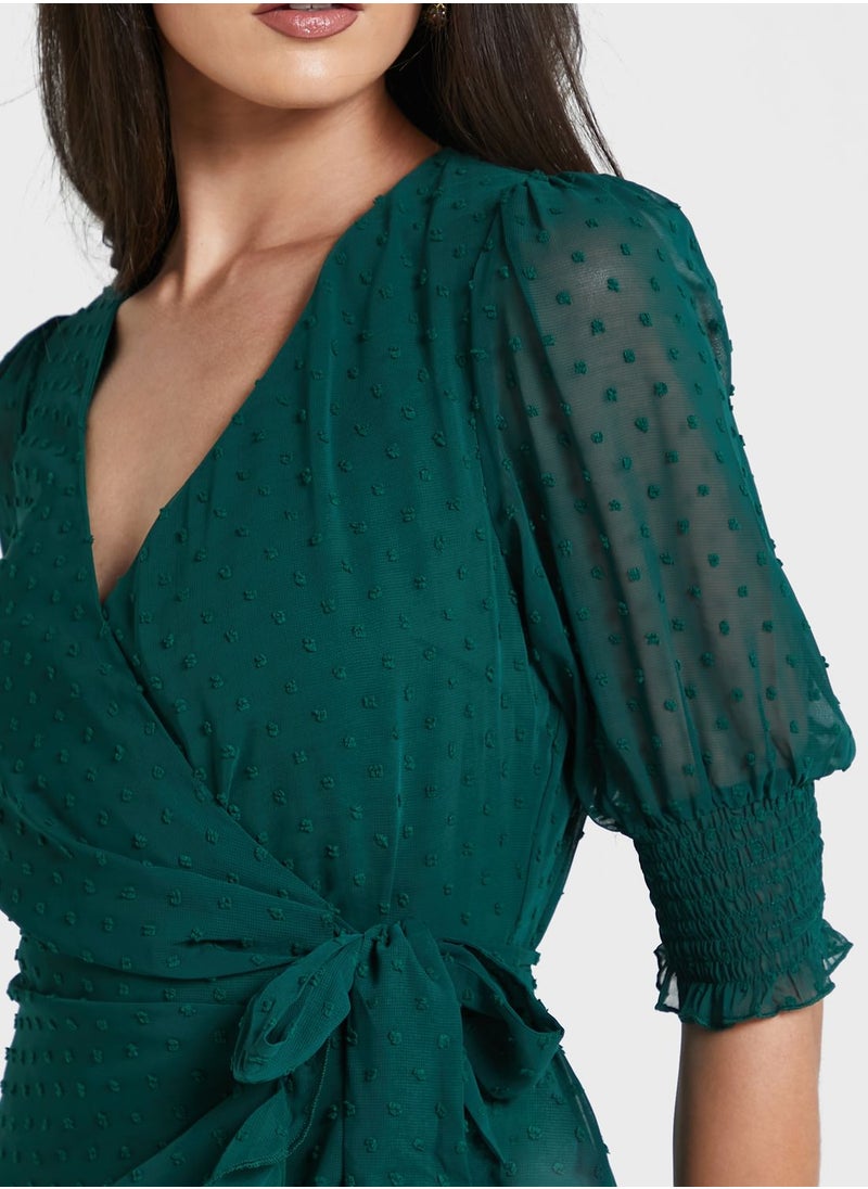 Chi-Chi London - Side Tie Wrap Dress - Image 1