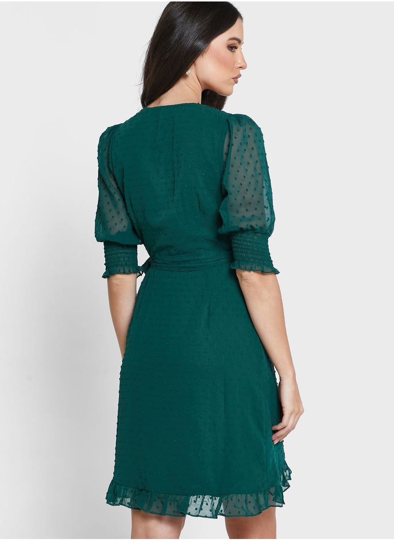 Chi-Chi London - Side Tie Wrap Dress - Image 1